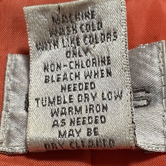 Chico's Womens Jacket Size 2 Weekends Orange Long Sleeve Snap Button Windbreaker - Picture 10 of 10